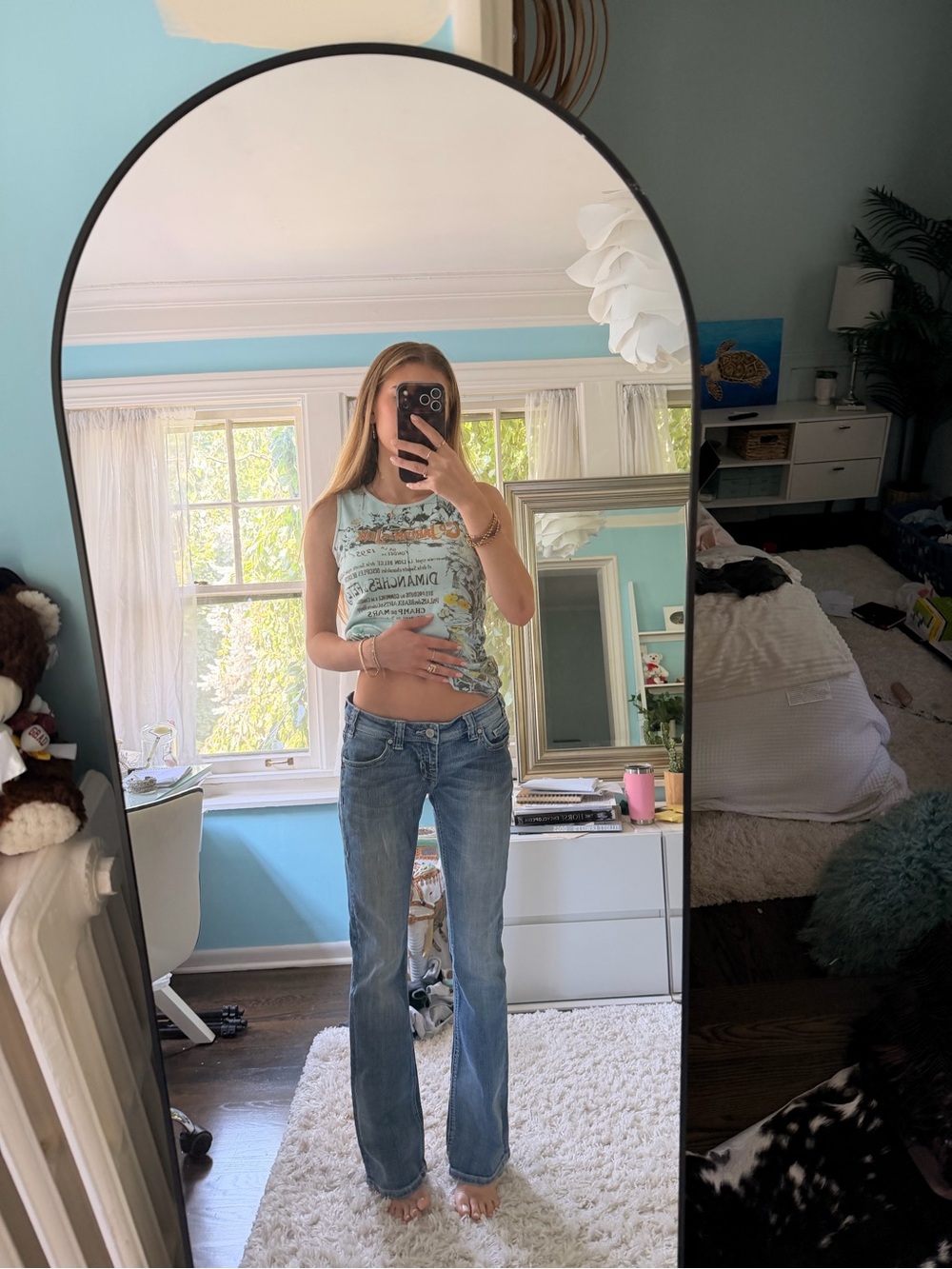 Light Blue Women's Straight-Leg Jeans